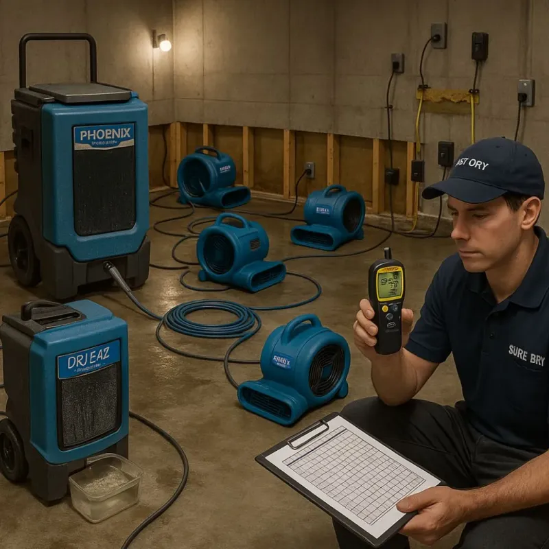Structural Drying and Dehumidification process in Millersburg, OR